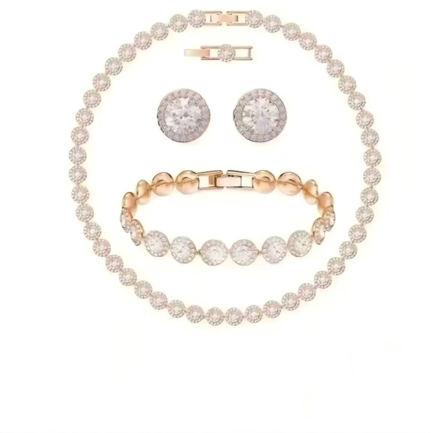 Swarovski Una Angelic Necklace, Bracelet, and Earrings Combined set