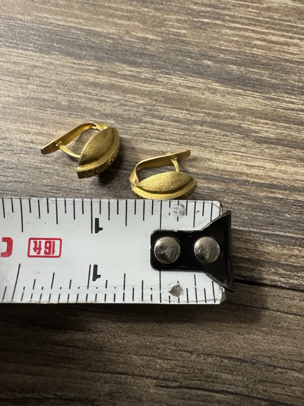 Vintage Unique 18K Yellow Gold 2 Gram Pierced Hoop Earrings