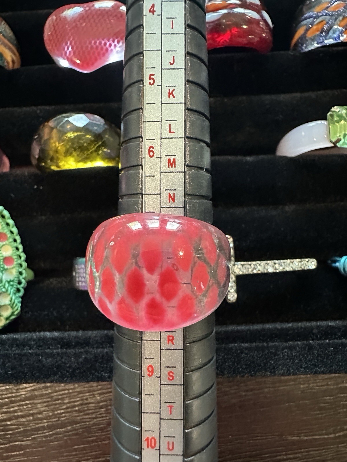 Lot #1: Mixed Sized Rings, 15 Glass style + 5 other types