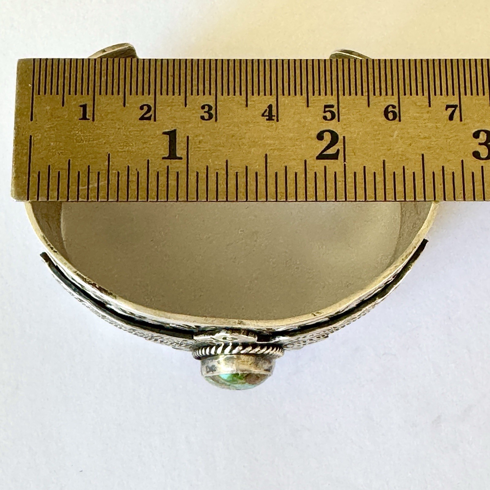 Wide Navajo Thunderbird Turquoise Cuff Bracelet 7in Charles Johnson 88g Stamped