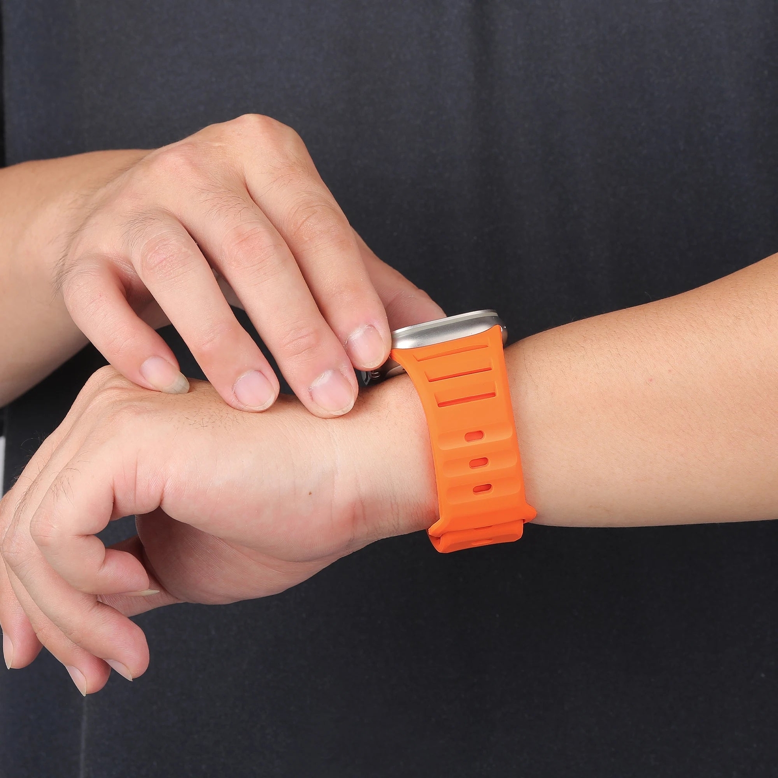 Breathable Wide Sport Silicone Band For Apple Watch 42mm 44mm 45mm 46mm 49mm