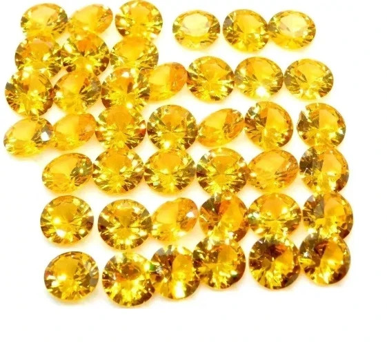50 Pcs 5mm Natural Cambodian Yellow Zircon Certified Gemstone Lot