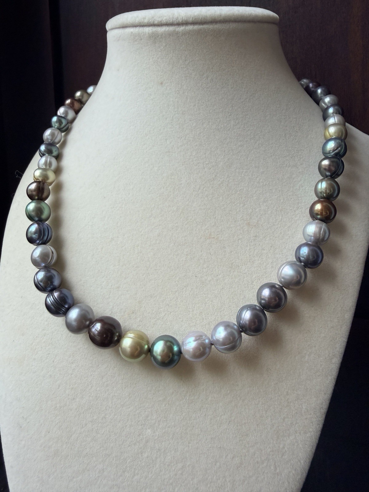 Genuine Multicolor Cultured Freshwater Pearl Necklace 925 Sterling Silver Clasp