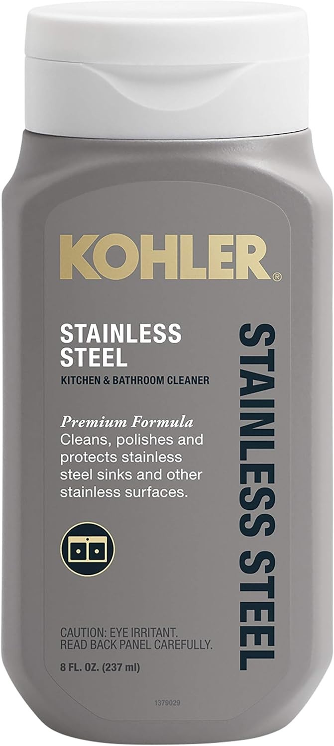 K-23729-NA Stainless Steel Cleaner – 8 FL Oz Liquid for Kitchens & Baths