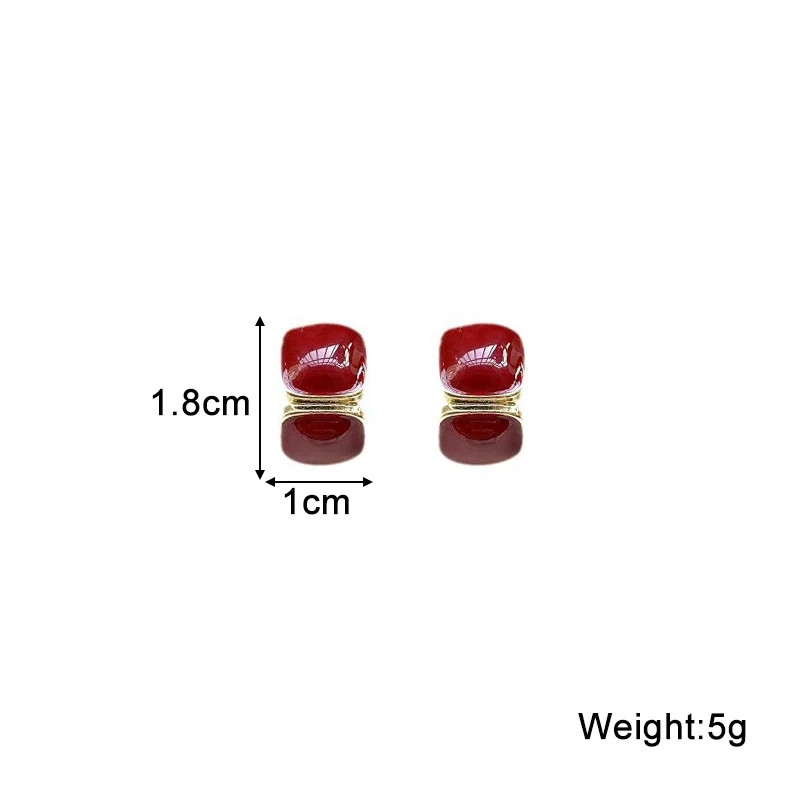 Red Hanging Earrings Simulated Pearl Heart Drop Elegant Jewelry 1 Pc