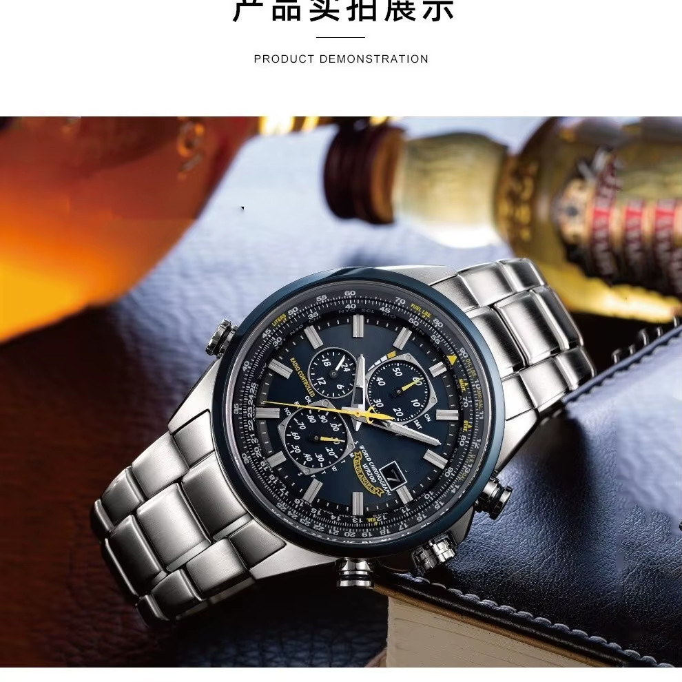 Blue Angels Watch for Men, Pilot Military Aviation Watch, Stainless Steel Bracel