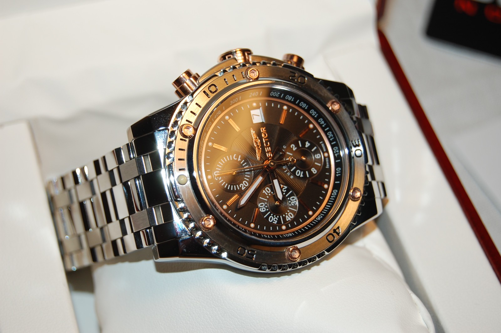 New Swiss Made Sector 890 25 Jewels Automatic Chronograph Valjoux 7750 Watch