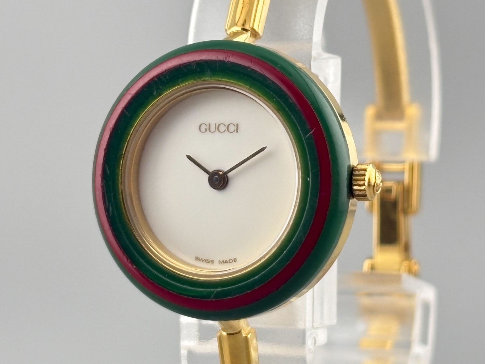 [Excellent] Vintage Gucci Change Bezel 11/12.2 Women Watch Gold White 12 Colors