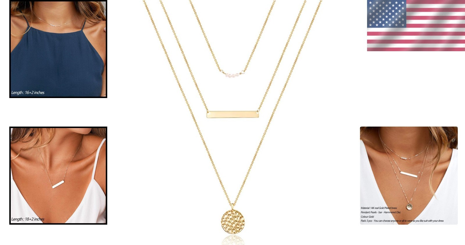 Handmade Dainty Layered Choker Necklace Set – Simulated Pearl & Y Pendant