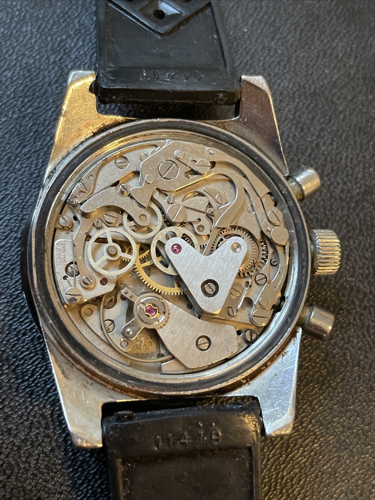 AUREOLE Chronograph Panda Dive Vintage Watch Tropic Valjoux 7733 Movement Men