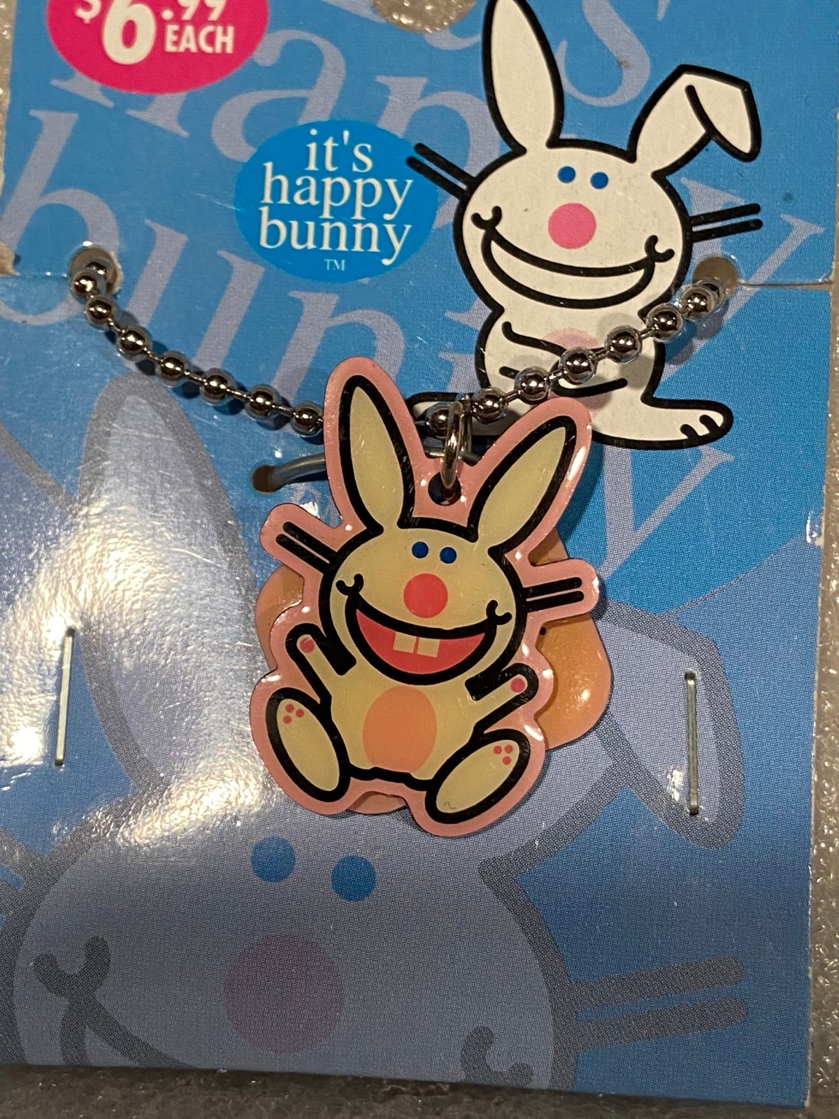 It’s Happy Bunny Charm Necklace (Hi Loser) *NEW On Backing* BB