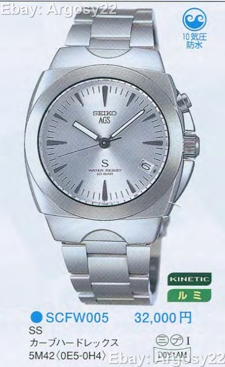 Seiko Kinetic SUS, 5M42 0E50, SCFW005, Silver dial, Restored