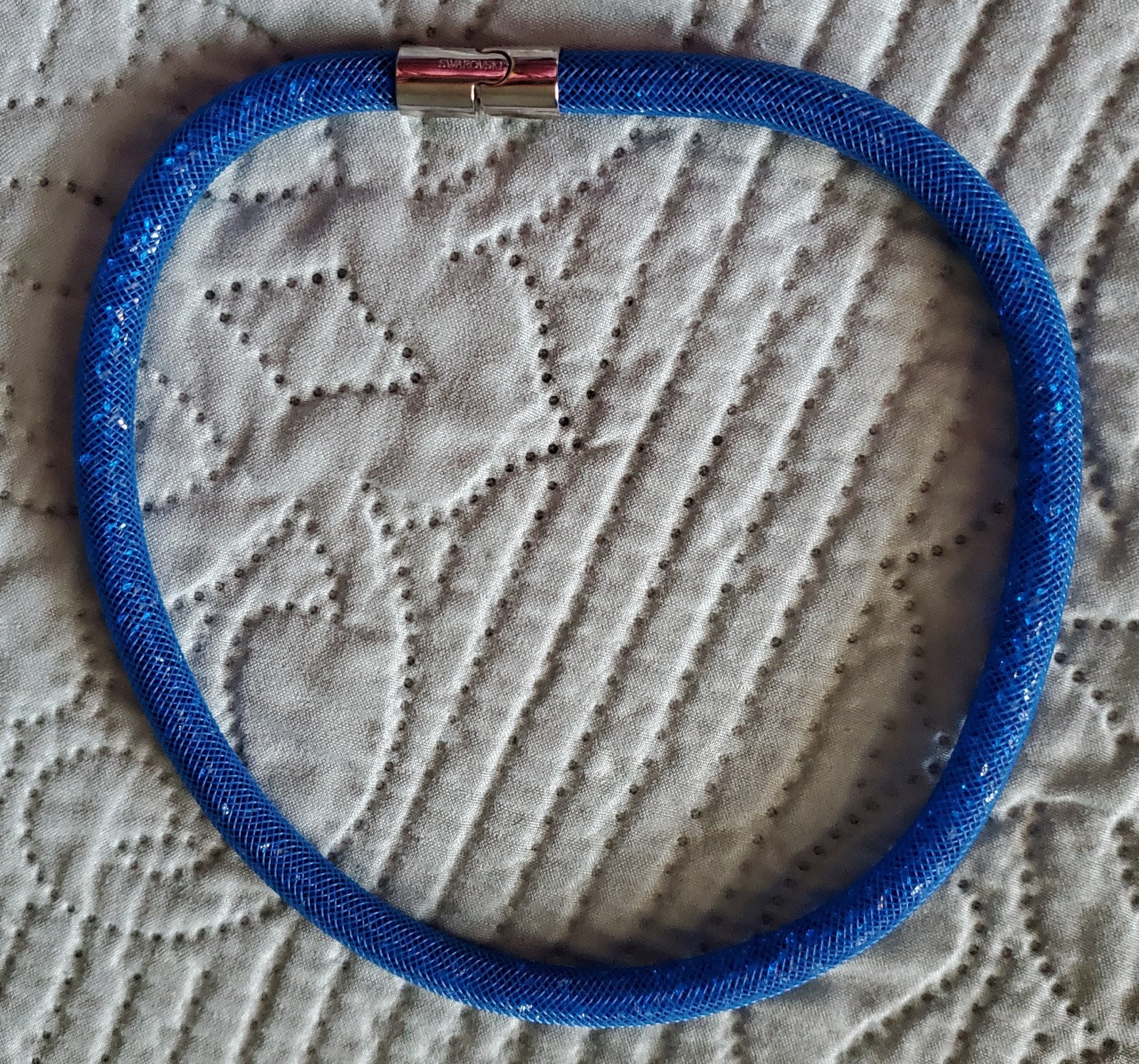 Swarovski 5184789 Stardust Double Wrap Bracelet / Choker, Medium, Capri Blue