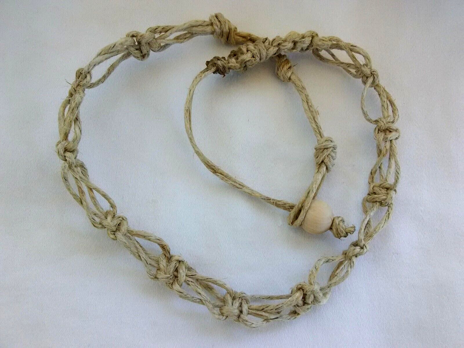 HEMP SURFER BOHO NECKLACE 19″ Unisex Macrame Hippie US Seller New