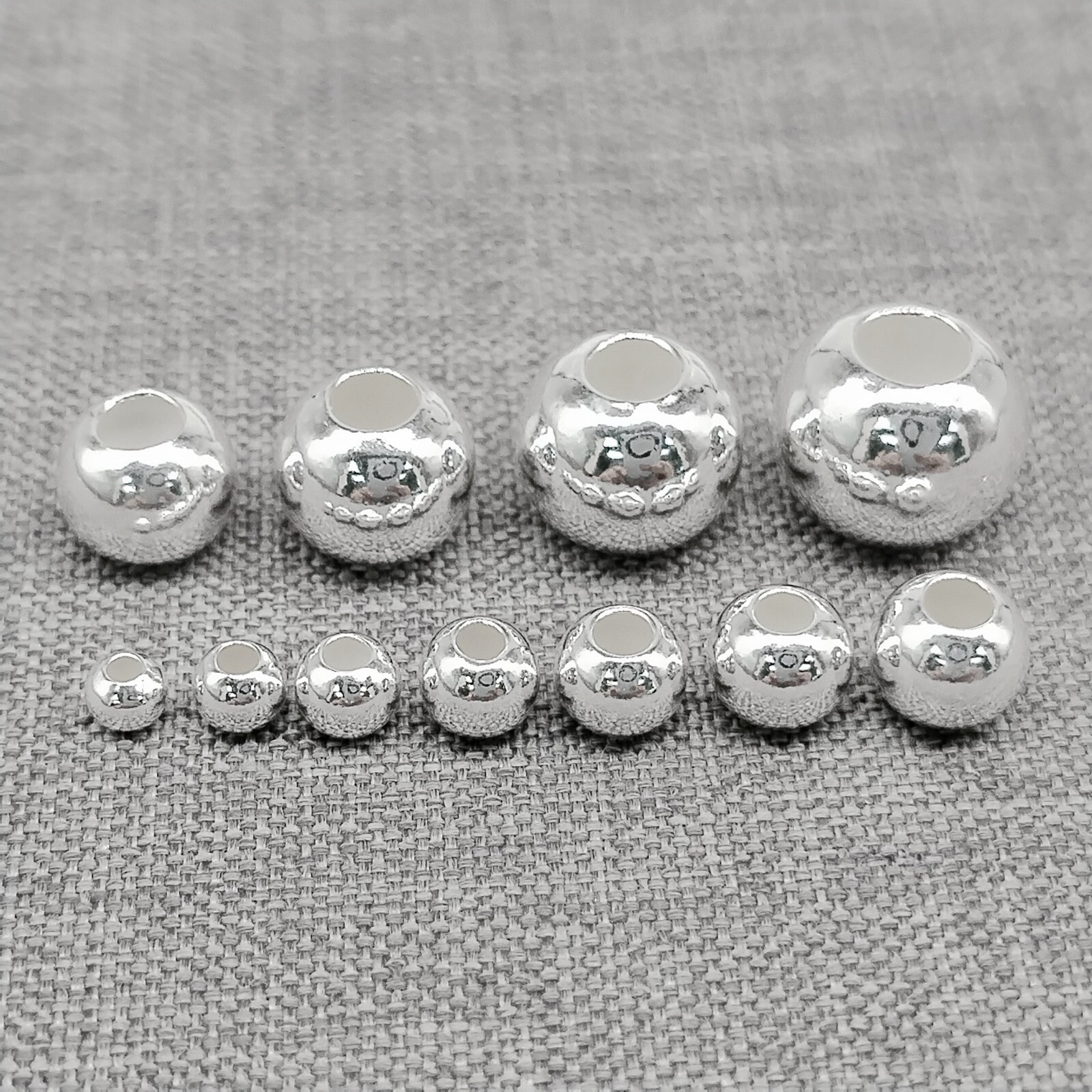 925 Sterling Silver Round Ball Beads 3mm 3.5mm 4mm 4.5mm 5mm 5.5mm 6mm 7mm 8mm