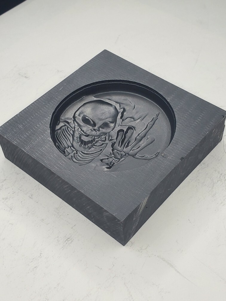Skeleton 3D Graphite Ingot Mold Gold Silver Copper Tin Melting Casting Refining