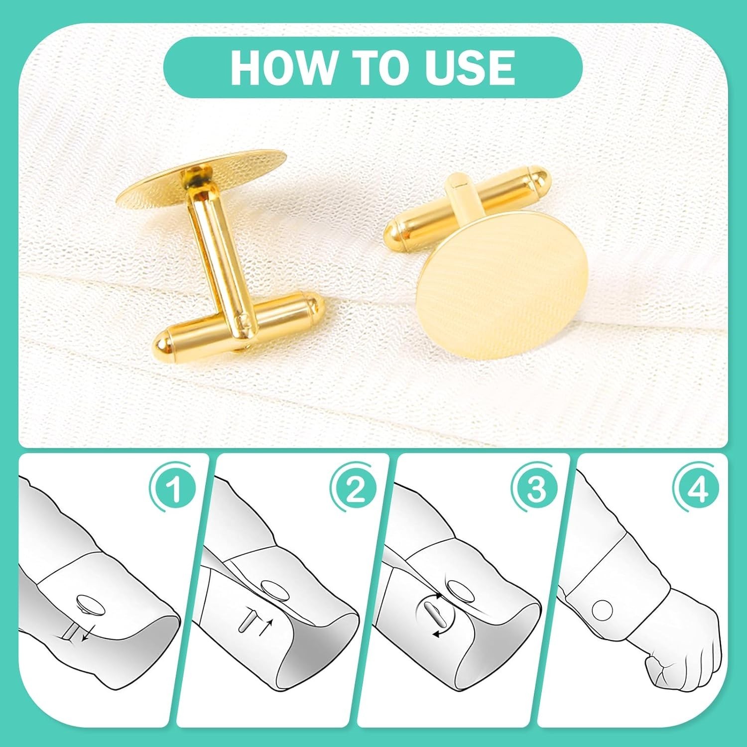 10Pcs Metal Cufflinks Cuff Button Blank Cabochons Tray Bezel Cufflink Blanks Se