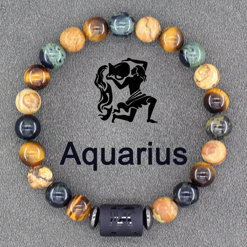 Zodiac Sign Bracelet 12 Constellation Gemini Virgo Libra Friendship Men Jewelry