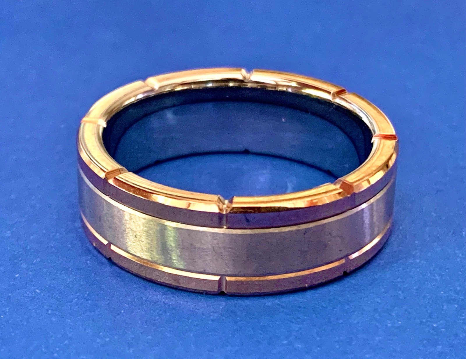 TRITON Tungsten Carbide Men’s Two Tone Gold & Silver Ring
