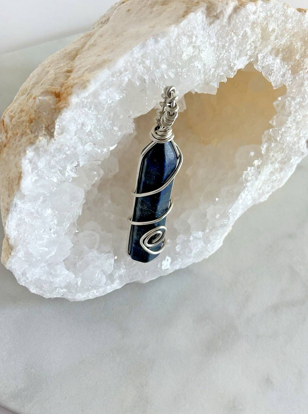 Wire Wrapped Crystal Pendant