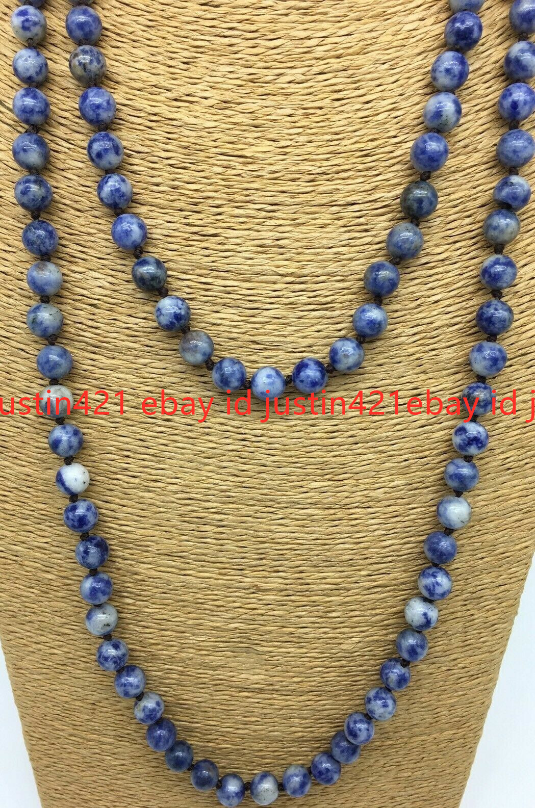8mm Natural Blue Sodalite Stone Gemstone Round Beads Long Necklace 18-50″ AAA