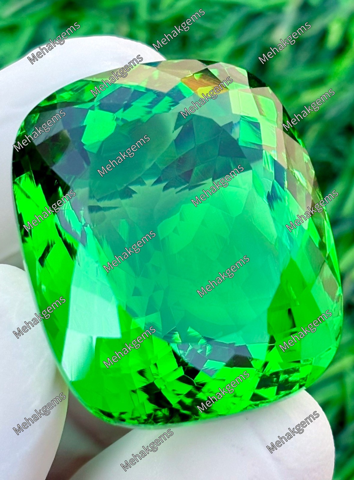 105 Ct Green Peridot Cushion Cut Gemstone, Rare Collector Size Statement Jewelry