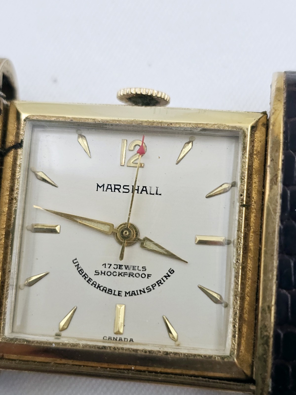 MARSHALL PURSE POCKET WATCH SLIDING CASE WORKS Rare