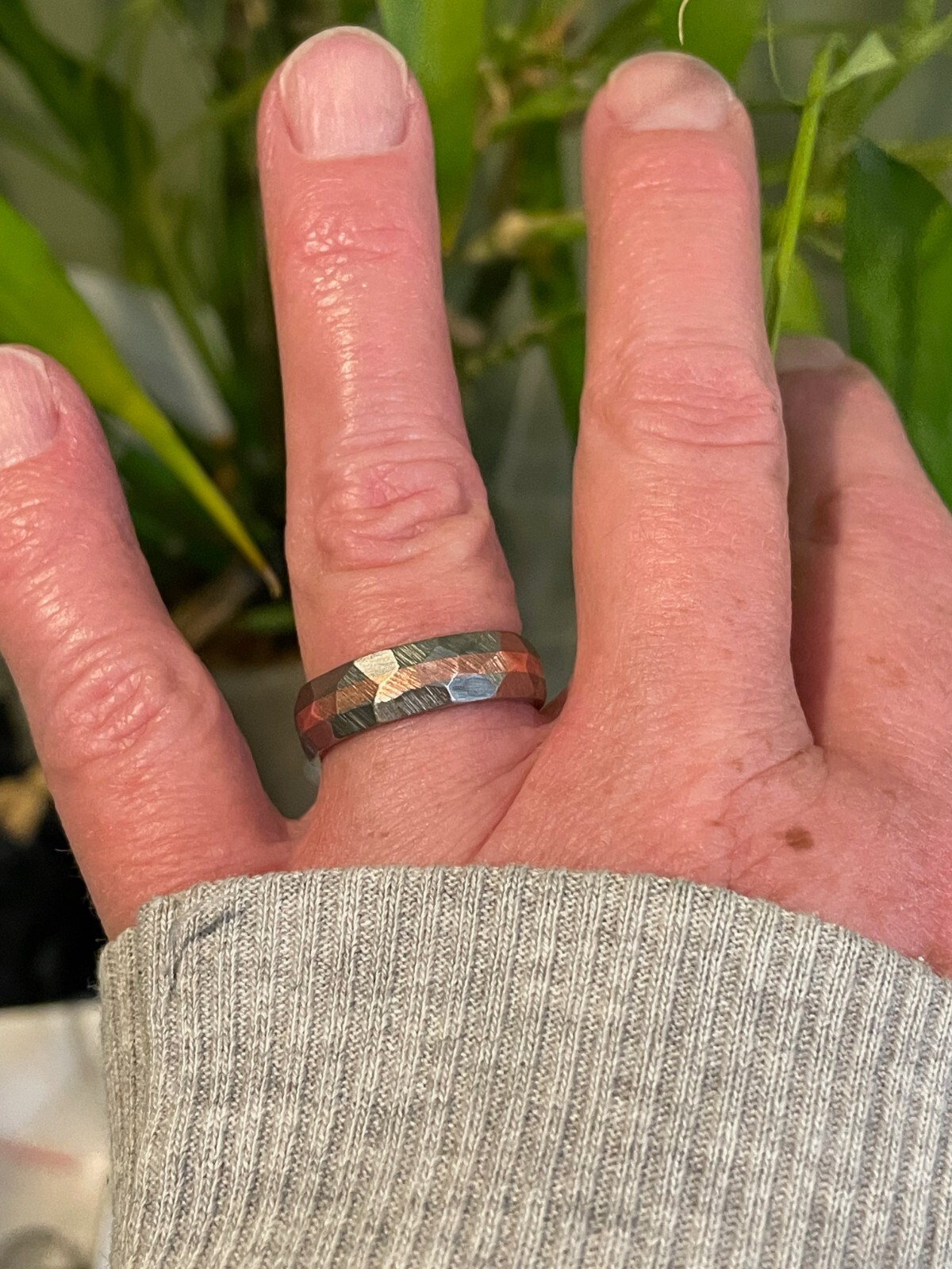 Facet/Ground Profile Copper Titanium Band, Pictured at 6mm, Made to Order