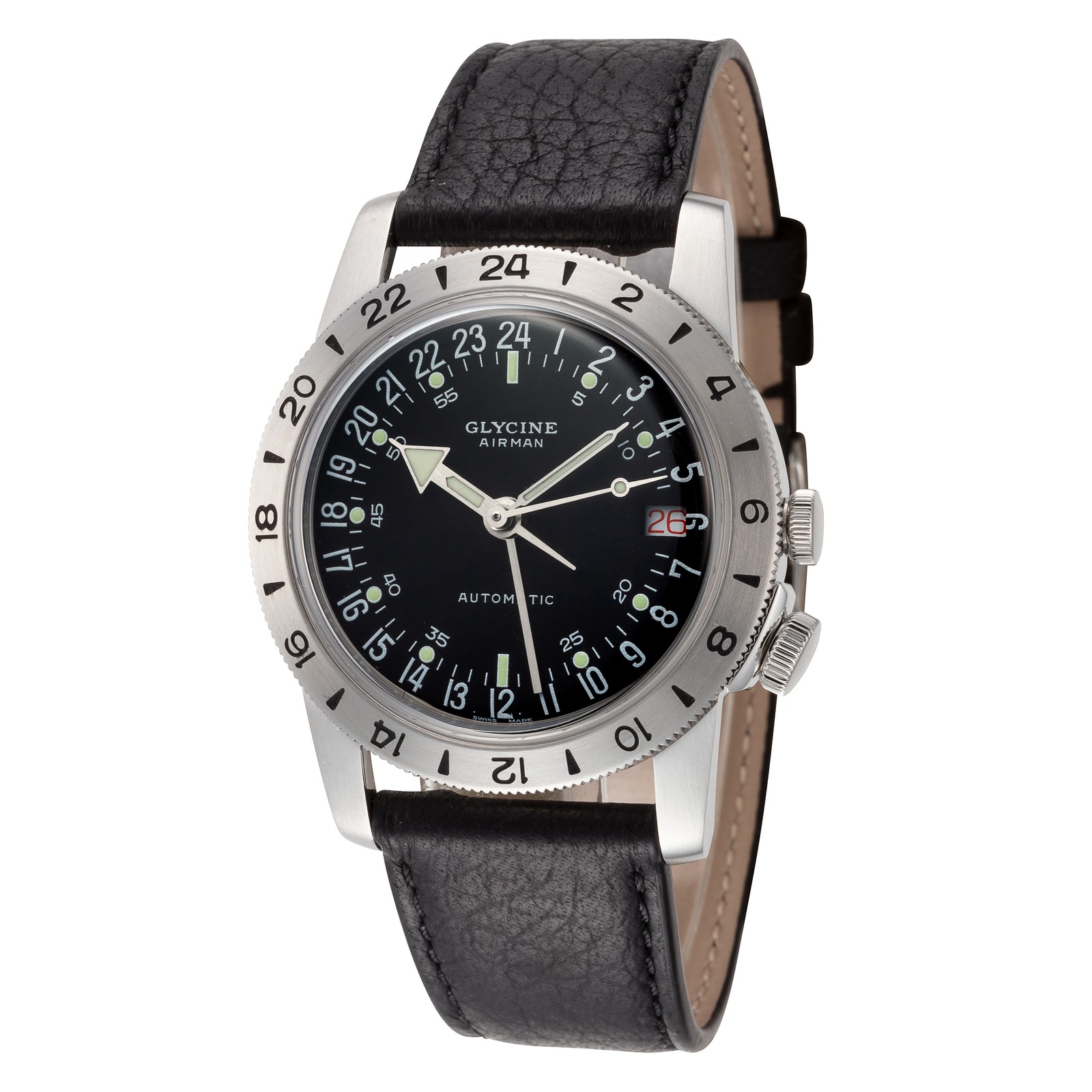 Glycine Men’s Airman No. 1 GMT 36mm Automatic Watch GL0370