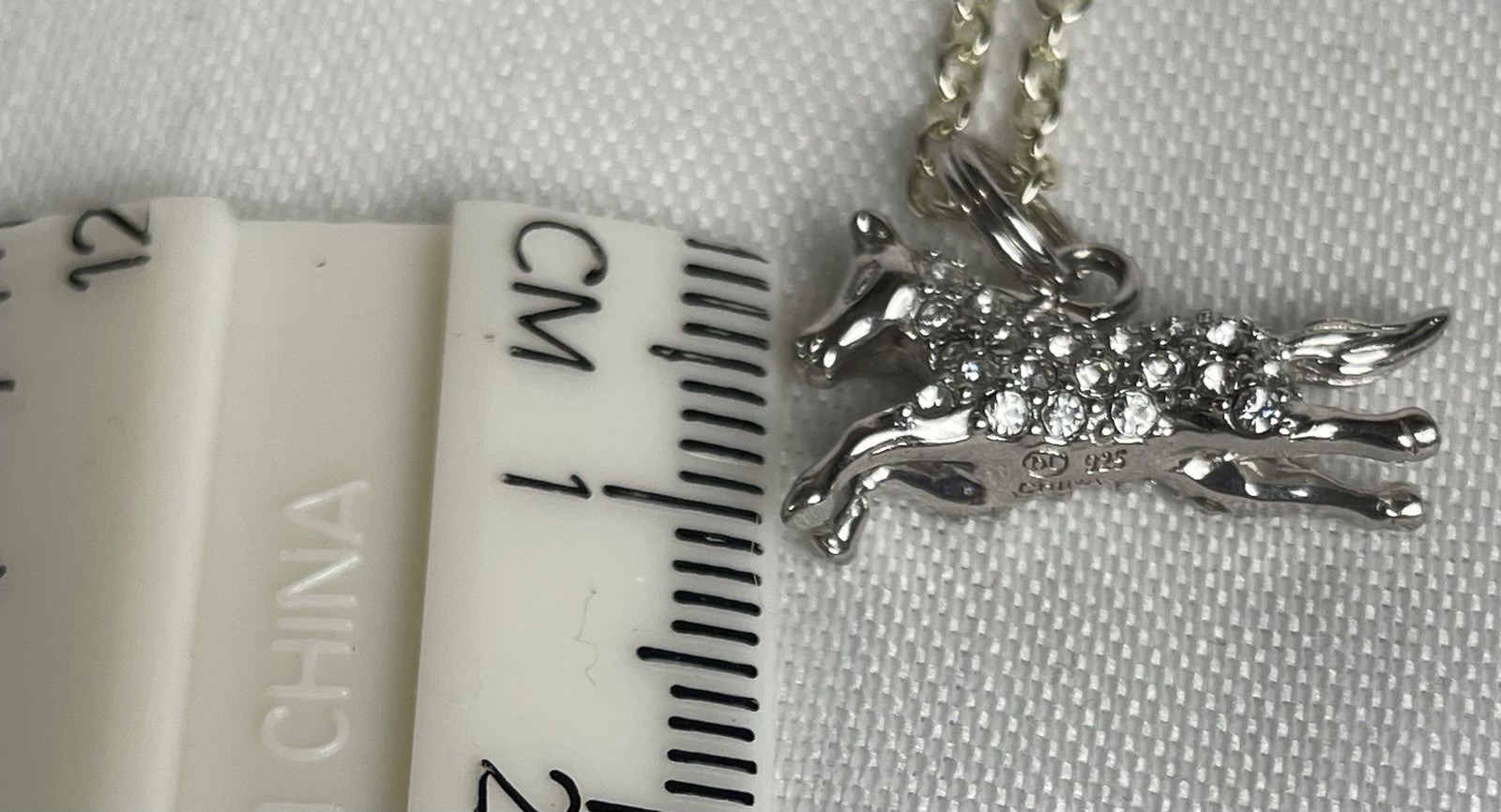 925 Sterling Silver Necklace 16” Horse Pendant 1x2mm 7.65g