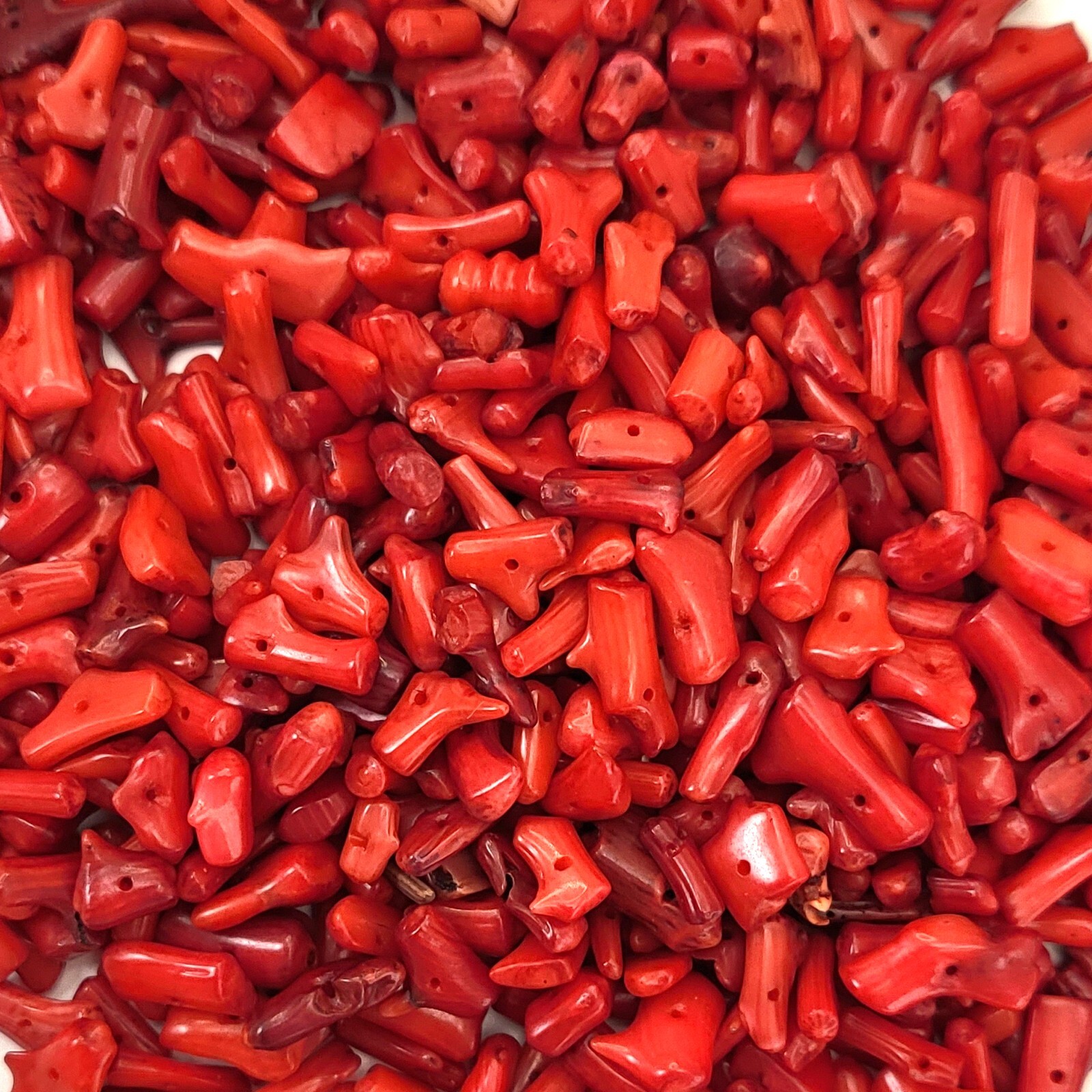 Red Coral Bamboo Small Branch Stick Loose Spacer Beads 1/2 LB Jewelry 6-15mm