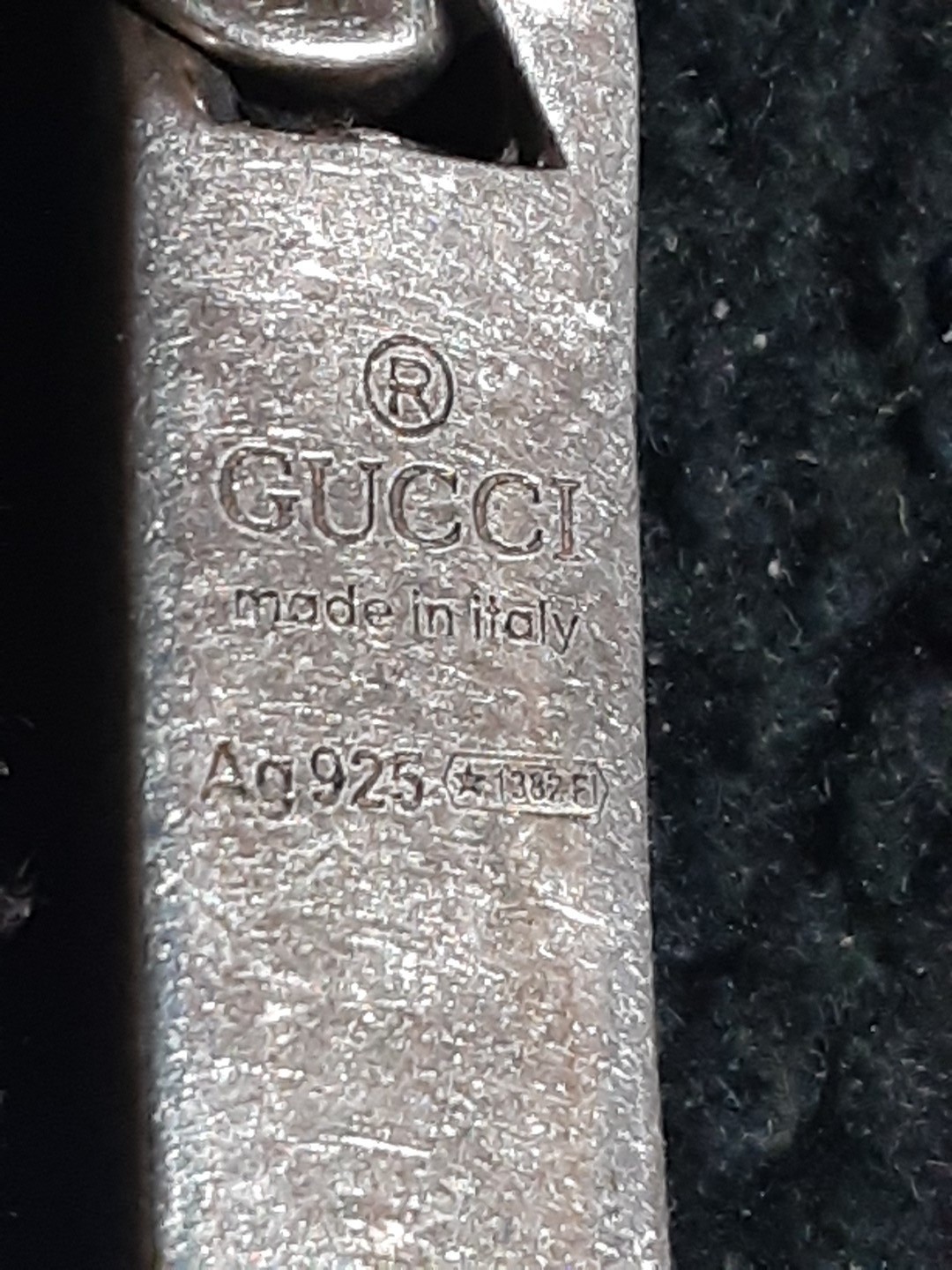 Authentic 925 Sterling Silver Gucci Ghost Bar ID Curb Link Bracelet 1382 FJ