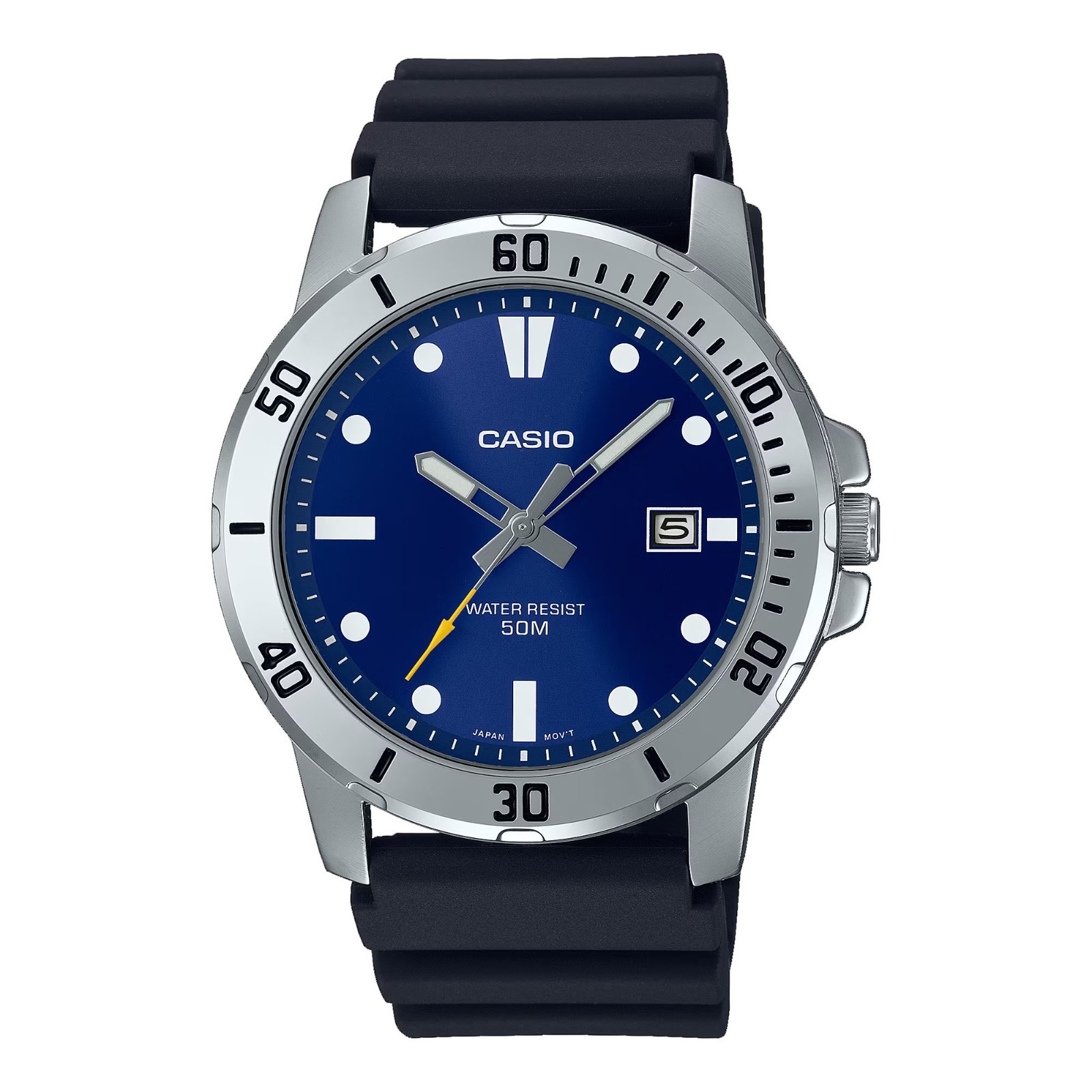 Casio MTP-VD01-2EV Men’s Enticer Resin Band Blue Dial Casual Sporty Watch