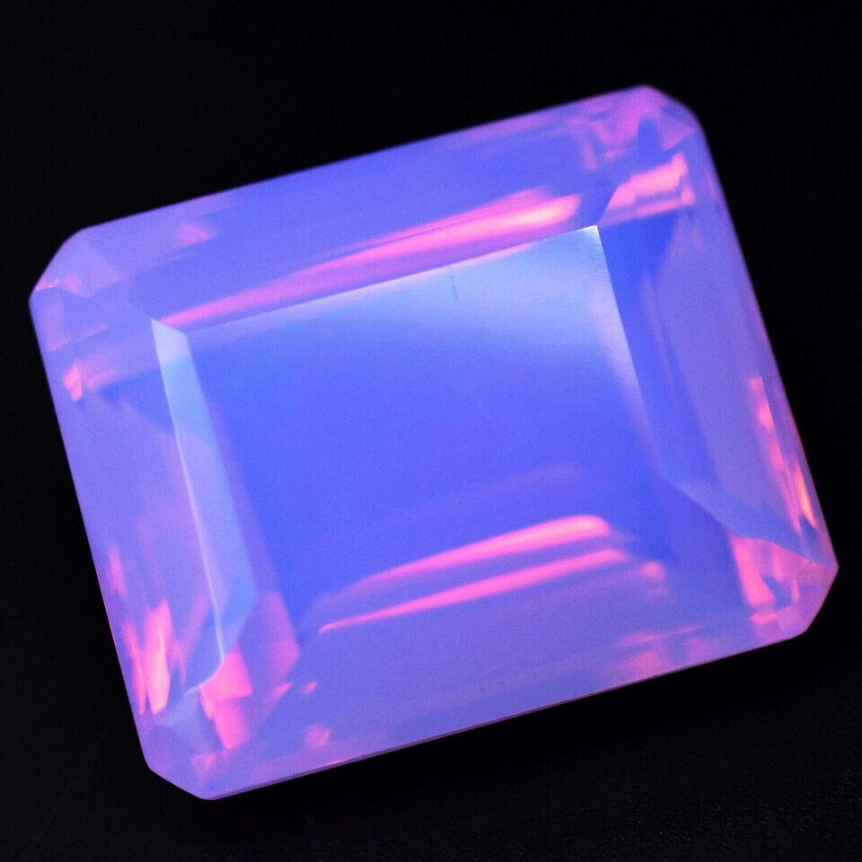 81.40 Ct. Large Ethiopian Natural Purple-Pink Opal Emerald Cut Loose Gemstone