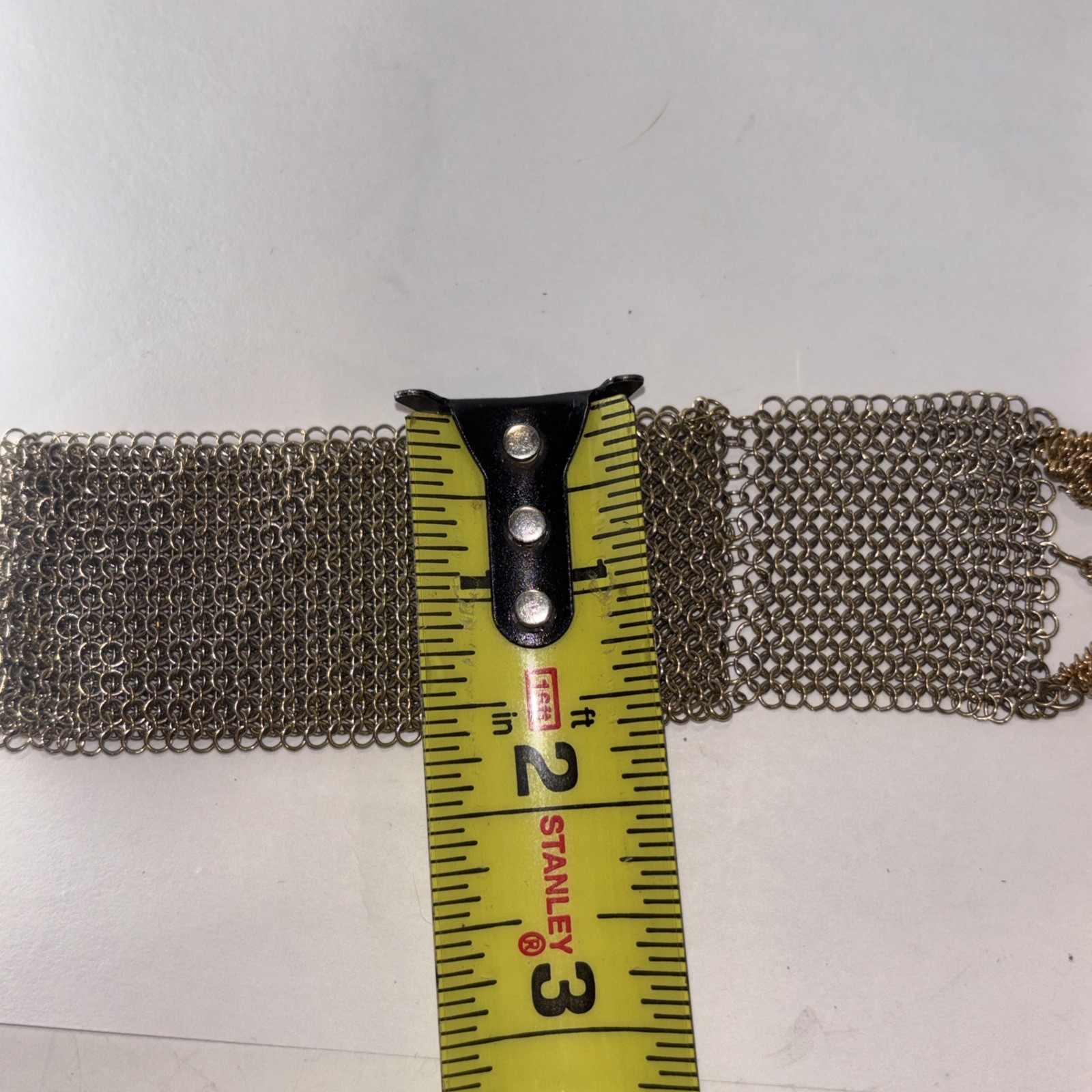 Vintage Gold Tone Chainmaille Mesh Bracelet with Dangling Charms