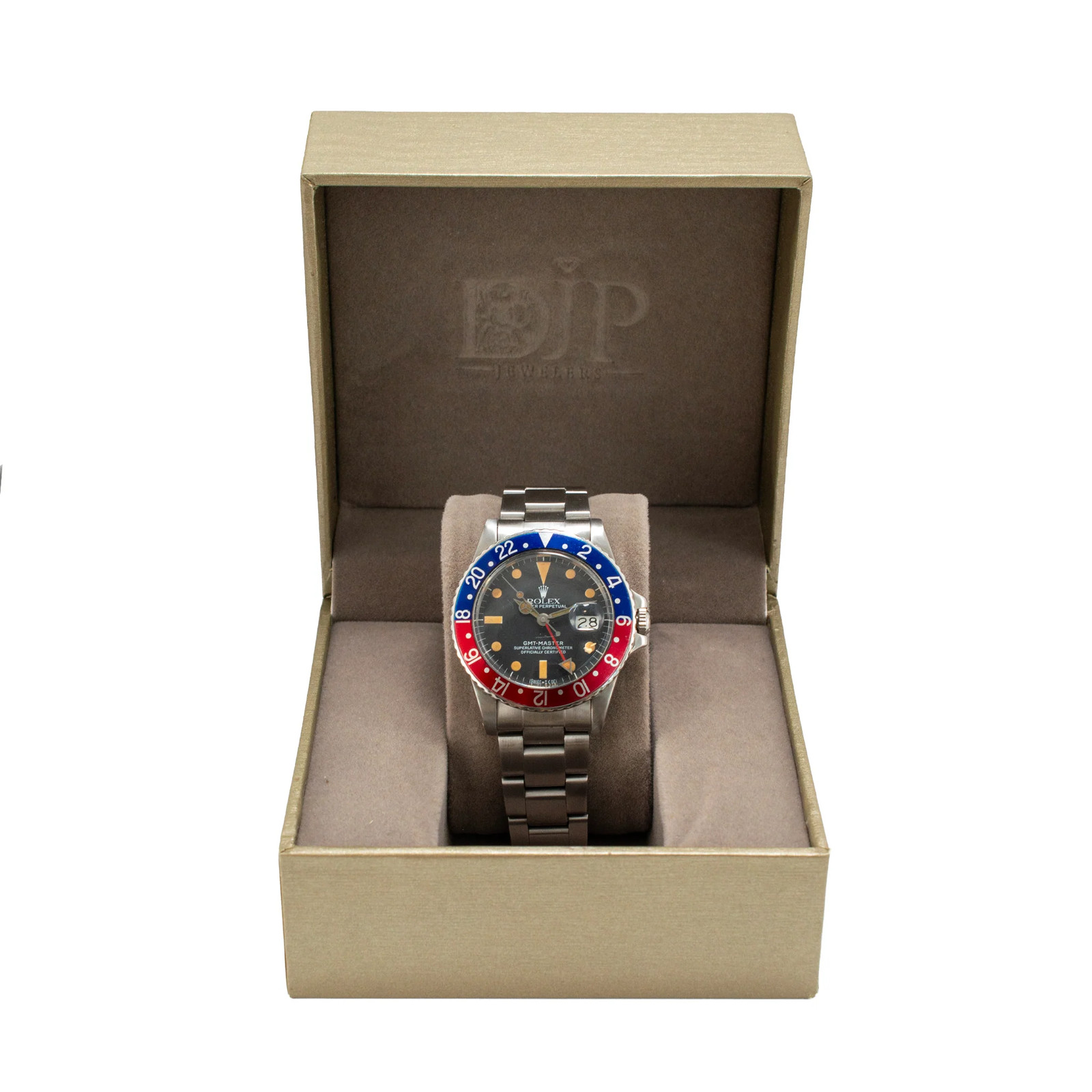 Vintage Rolex Gmt Master Pepsi 40MM 16750 Tritum Patina Matte Dial Steel Watch
