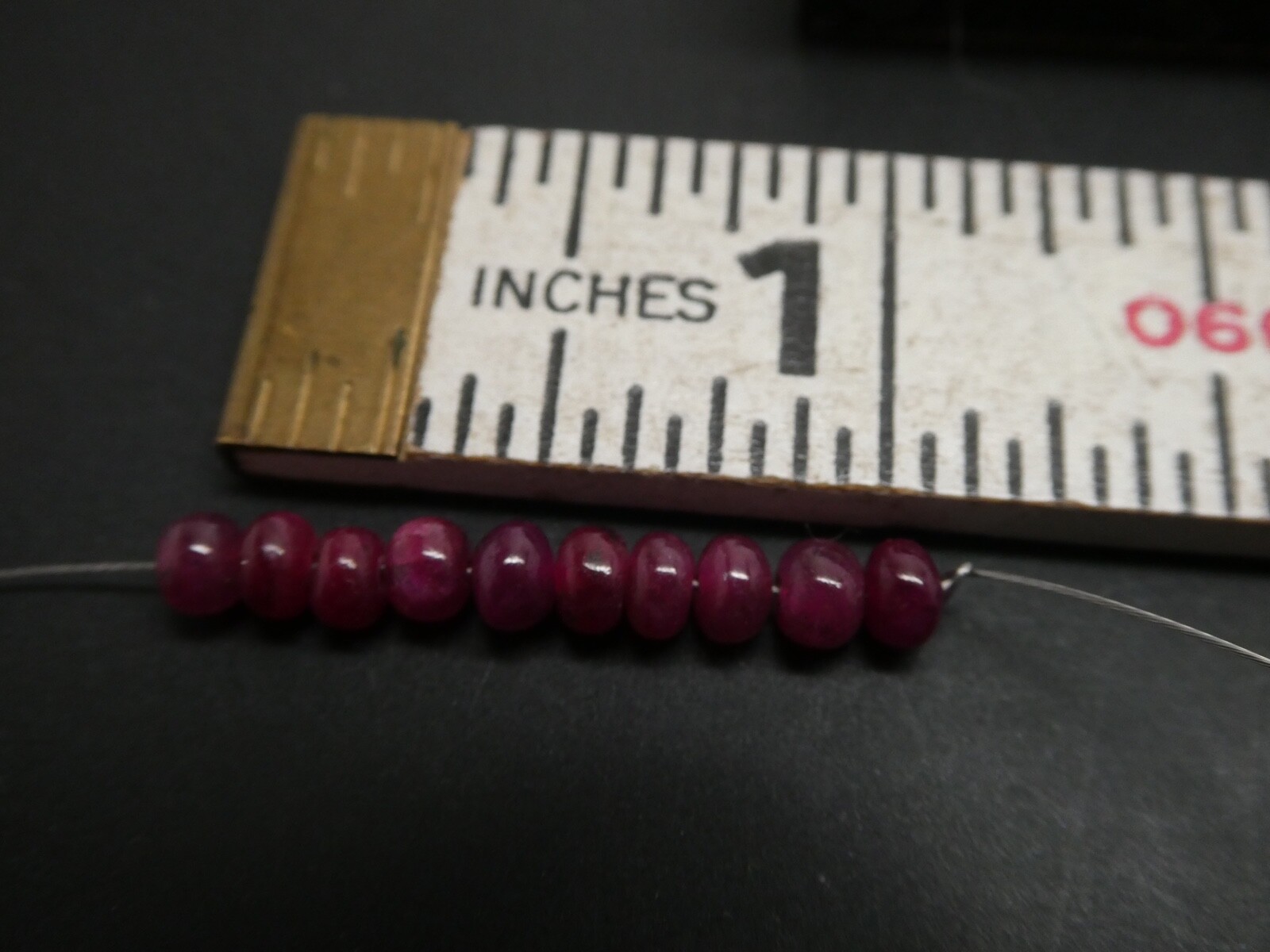 Genuine Red Ruby Gemstone Button Rondelle Smooth 4mm x 3mm Loose 10 BEADS