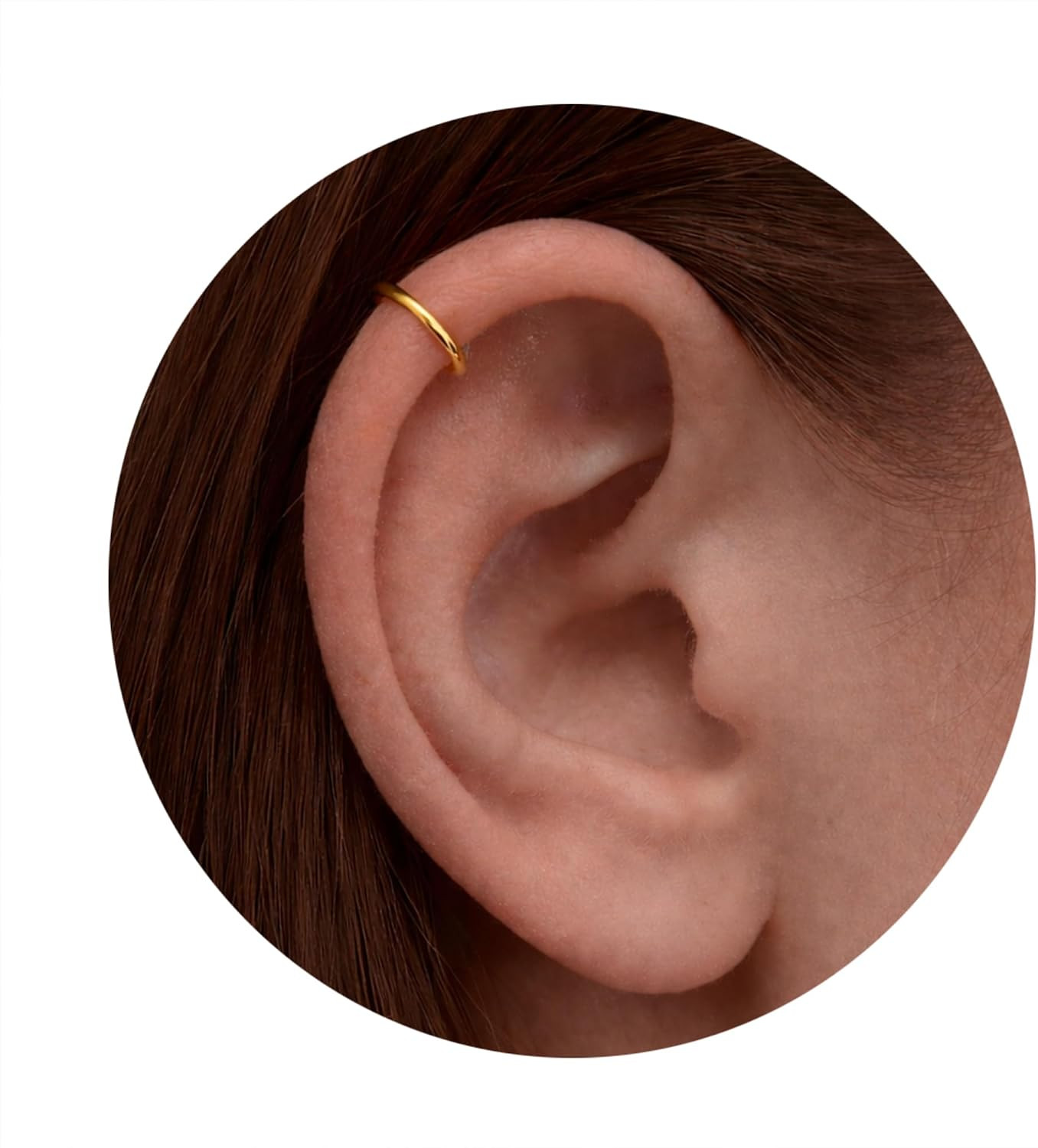 Gold Cartilage Earring – 18 Gauge Gold Helix Hoop – 14K Gold Filled Helix Earrin