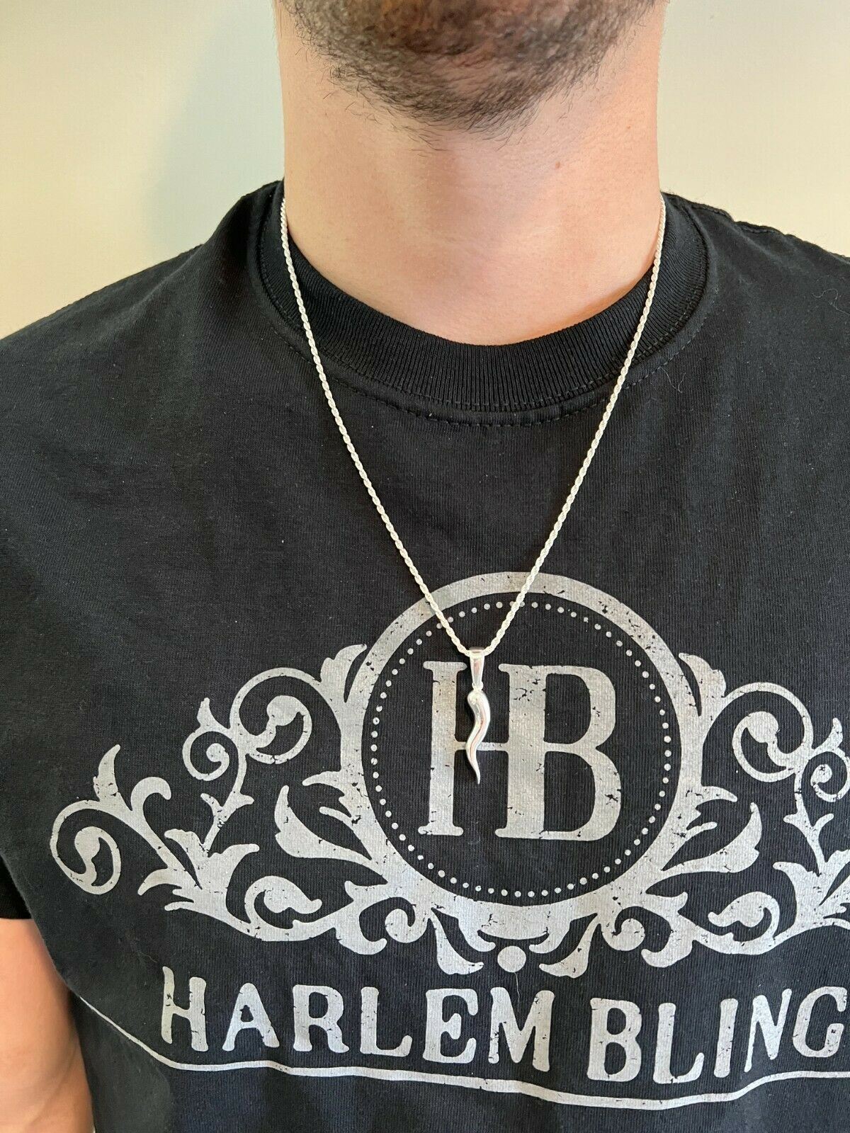 Real 925 Silver / Gold Plated Italian Cornicello Horn Pepper Pendant Necklace
