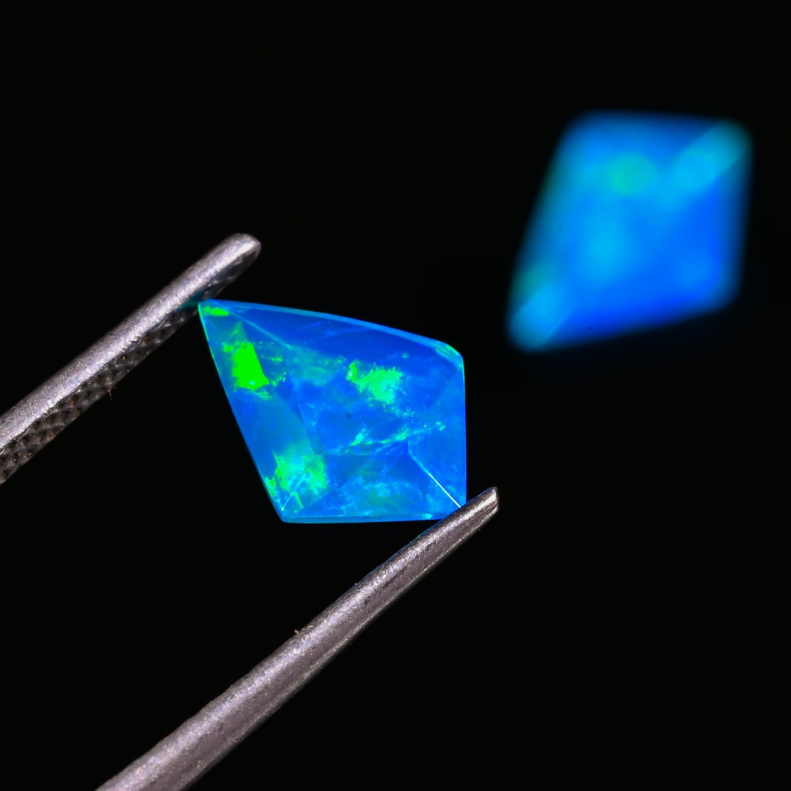 Natural Blue Ethiopian Opal 1.30 CT Faceted Fancy Kite Shape Loose 9X7X3 MM
