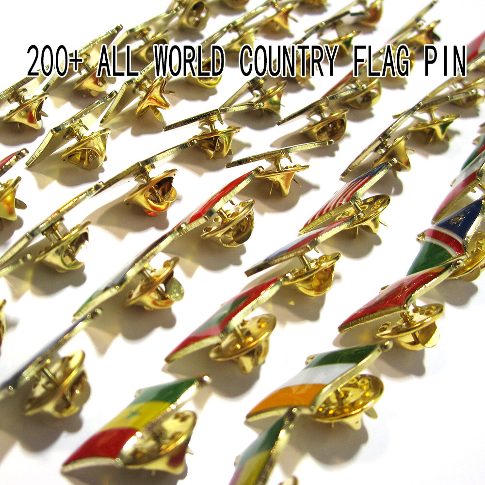 200+ COUNTRY National Country Flag Lapel Pin Badge Brooches Metal with Box