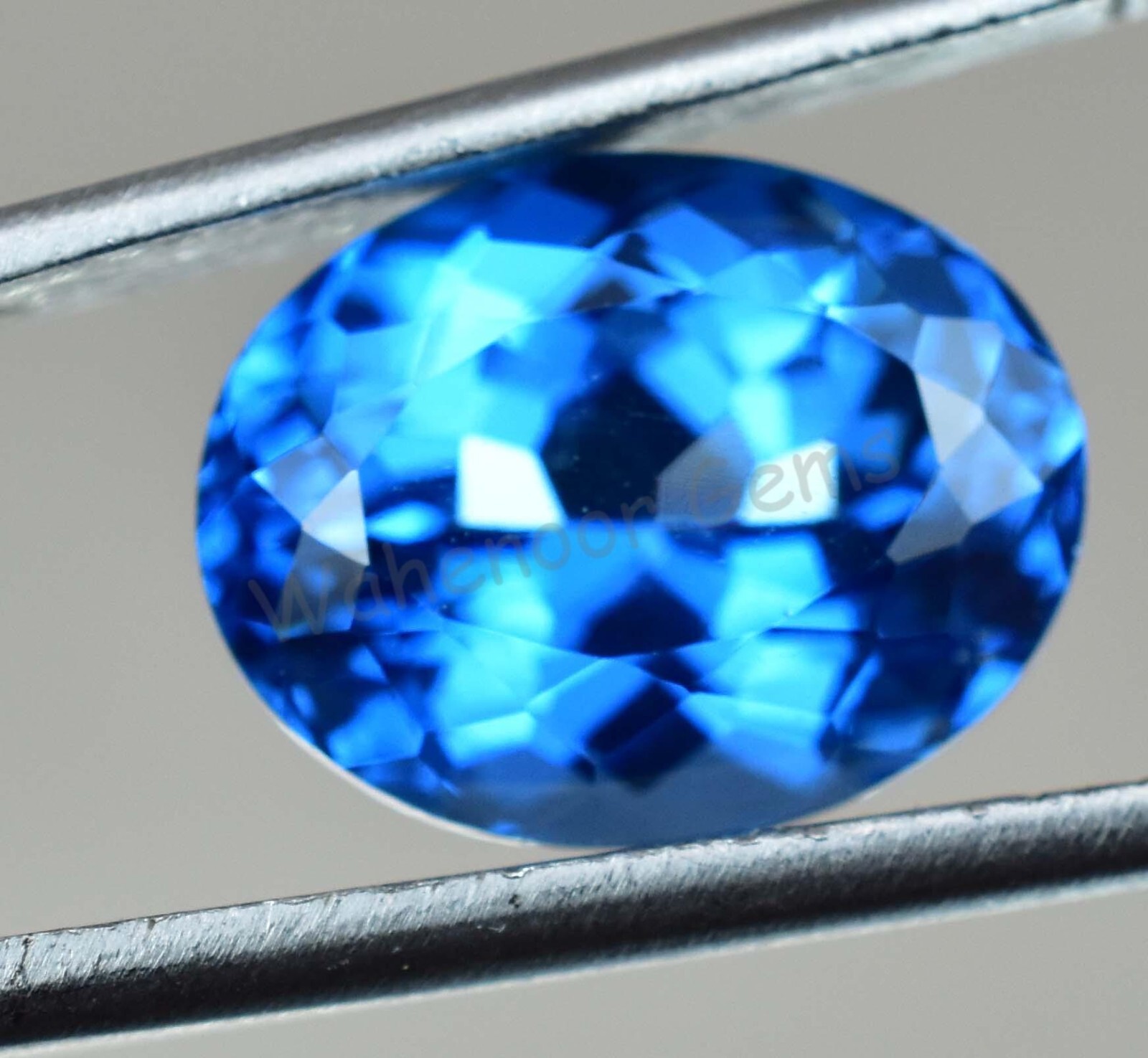 Natural Blue Zircon 9.30 Ct Oval Stunning Certified Cambodian Gemstone