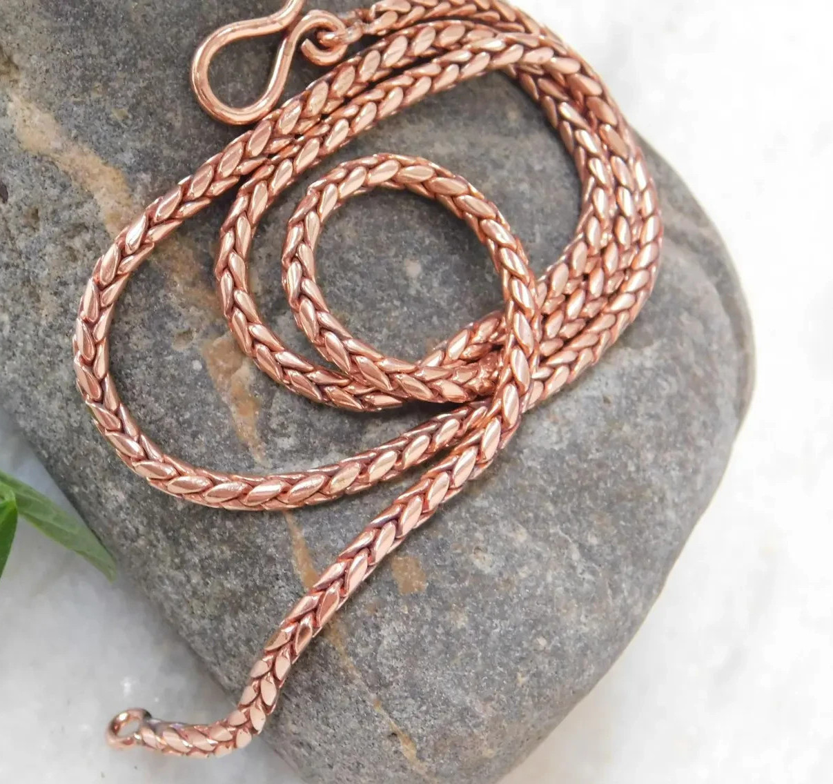 26 inch Pure Copper Round Foxtail Chain Necklace, Healing Copper Jewelry