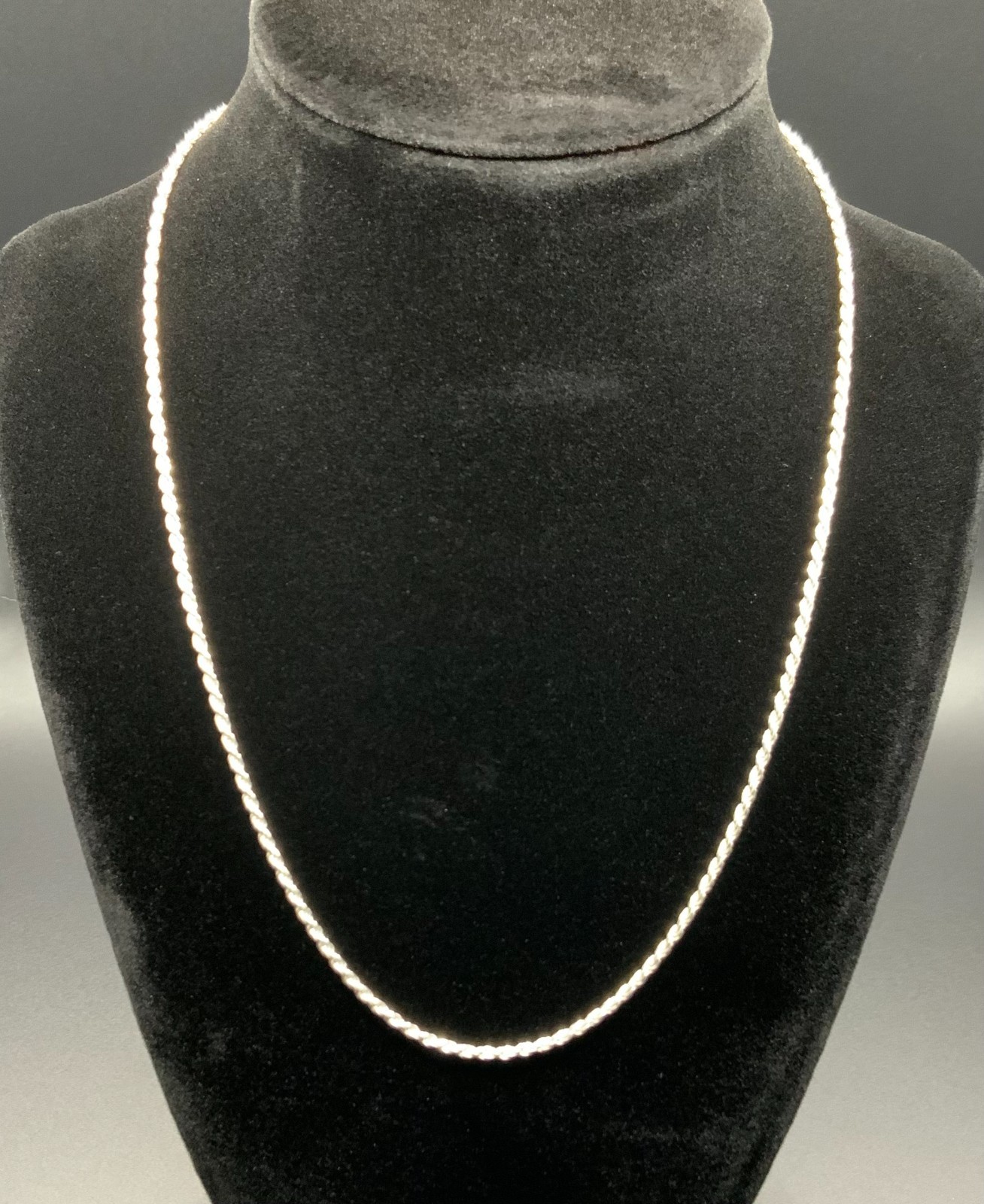 Sterling Silver Twisted Rope Chain Necklace – 18” 1.95mm 6.1g – Italian Made 925