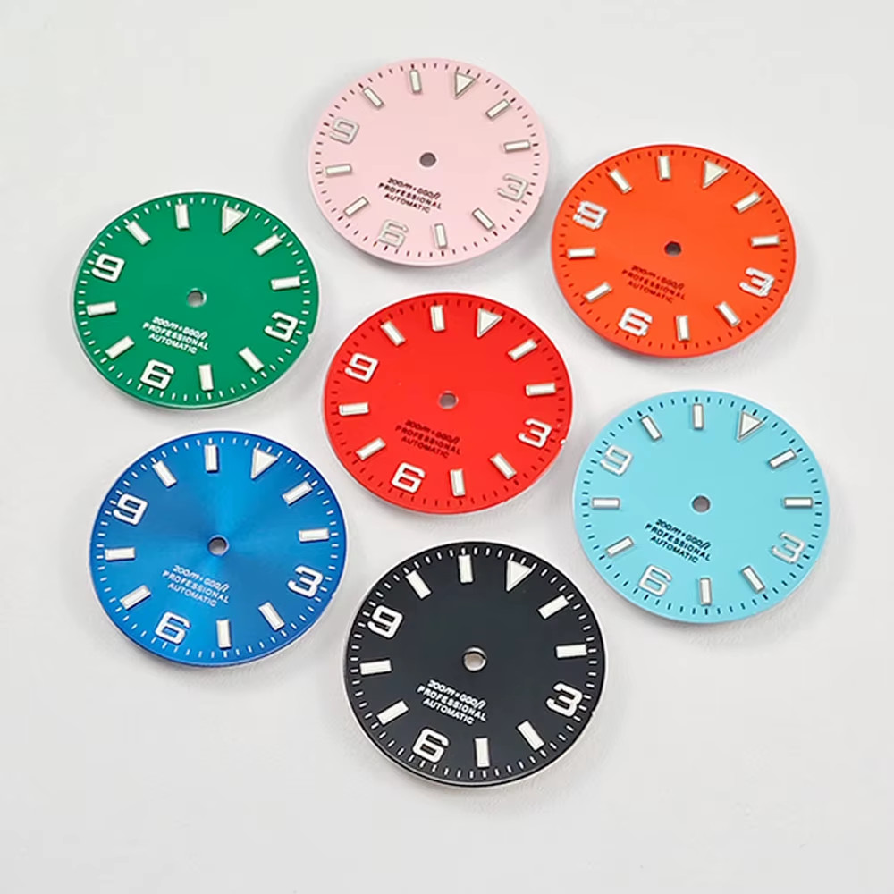 NH35 29Mm No Logo Watch Dial Fit NH35A NH36 NH38 Movement Blue Green Luminous Ro