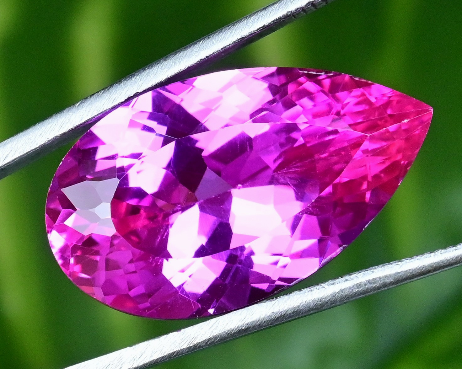 32.55 Ct Natural Flawless Mogok Pink Ruby Pear Certified Loose Gemstone