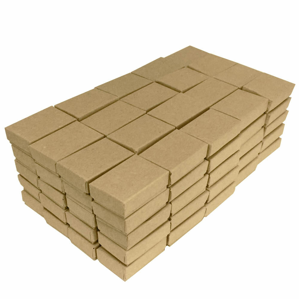 Kraft Cotton Filled Gift Boxes Jewelry Cardboard Box Lots of 100~200~500