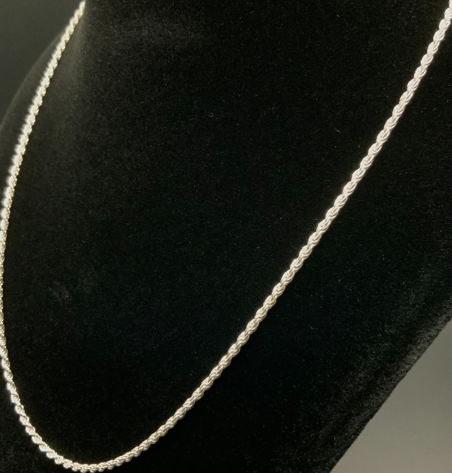 Sterling Silver Twisted Rope Chain Necklace – 18” 1.95mm 6.1g – Italian Made 925