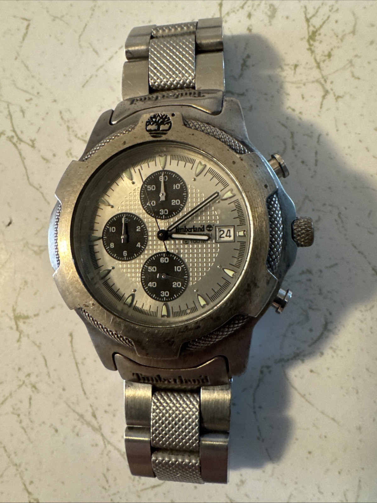 Timberland Quartz Casual Watch 100M Water Resistance, Steel Band Rotating Bezel