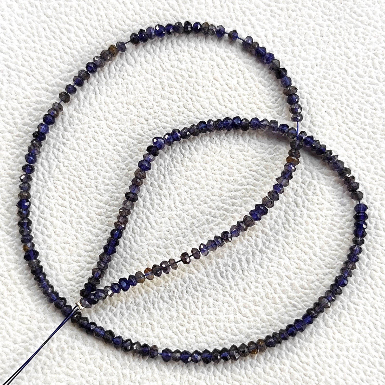 India Iolite Gemstone 3mm Faceted Rondelle Shape Beads 13″ Jewelry Gem Strand